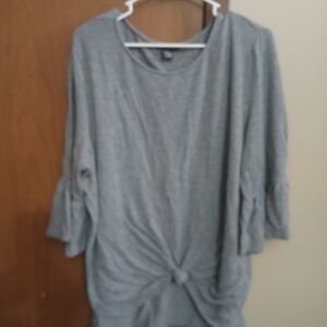 Adrianna Papell Gray Long Sleeve Top